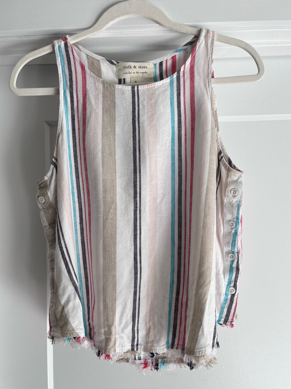 Anthropologie Cloth and stone linen tank small